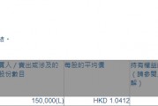 德永佳集團(tuán)(00321.HK)獲執(zhí)行董事何麗康增持15萬(wàn)股