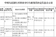 杞縣中銀富登村鎮(zhèn)銀行被罰47萬元：違反金融統(tǒng)計管理規(guī)定等