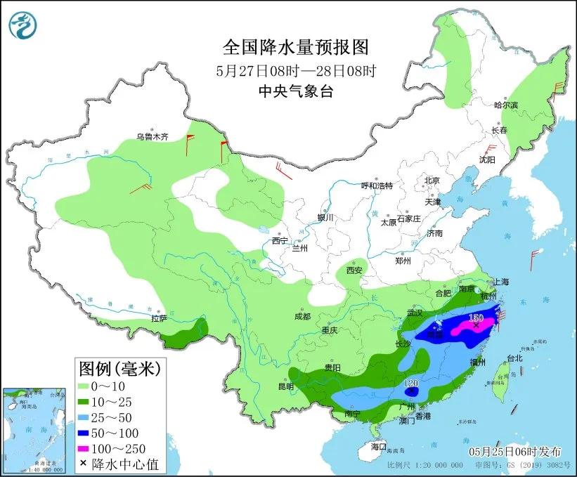 未來三天國內(nèi)天氣預(yù)報(bào)（5月25日）