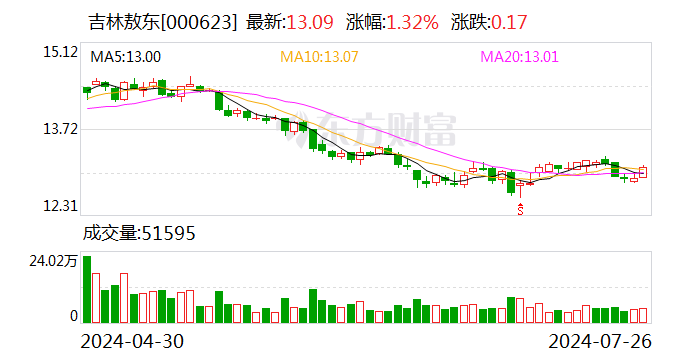 吉林敖東：董事長及總經理增持公司股份