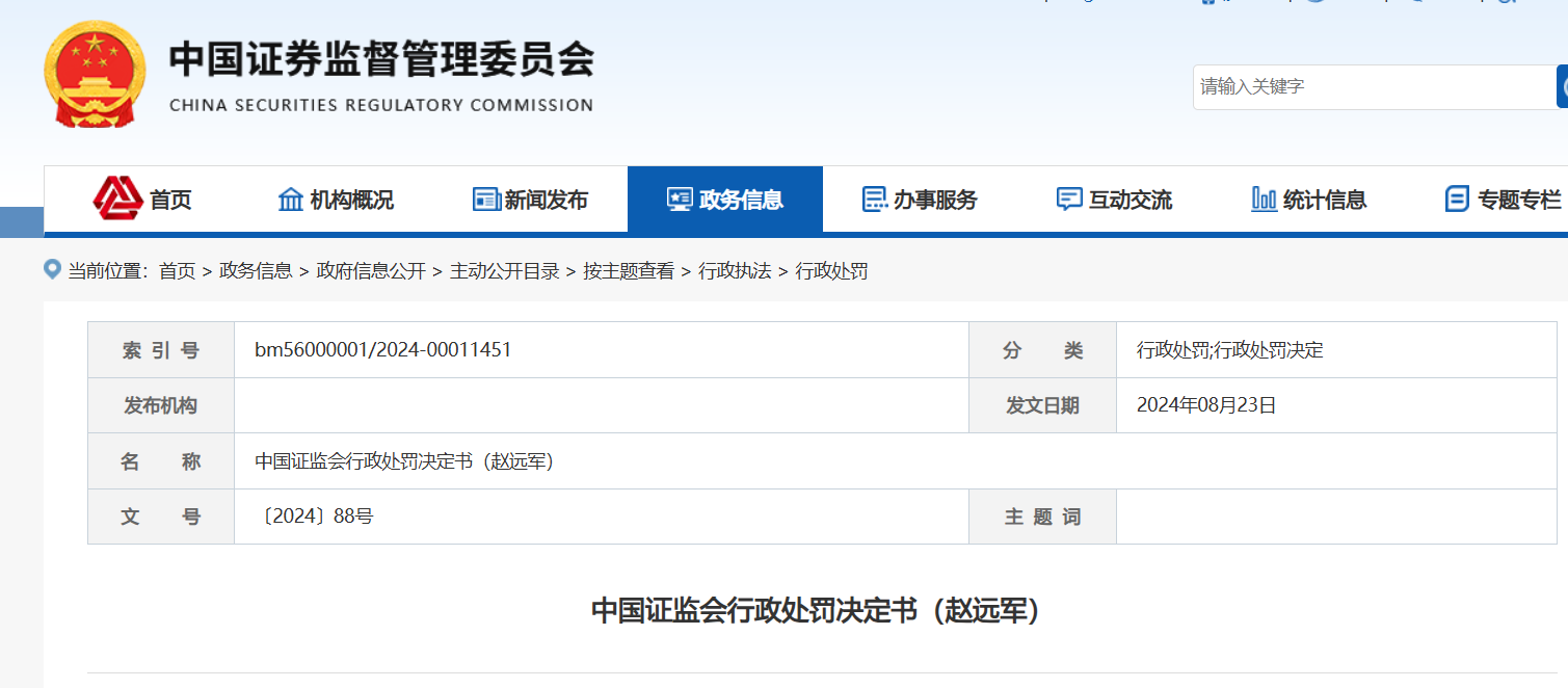 光大證券前員工內(nèi)幕交易虧損532萬，證監(jiān)會(huì)：罰款460萬元，10年市場(chǎng)禁入