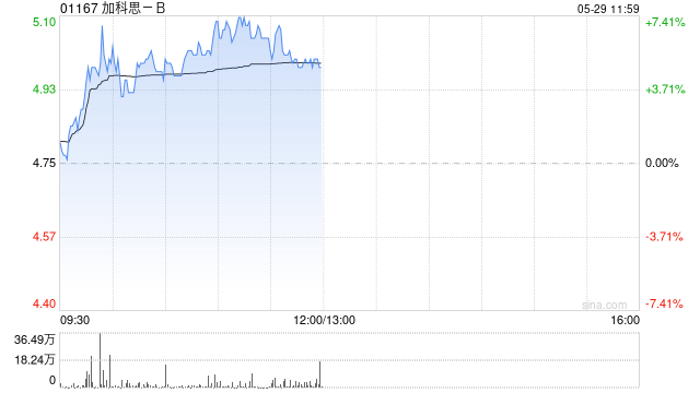 加科思-B早盤漲逾7% 本年內(nèi)累計漲幅逾300%
