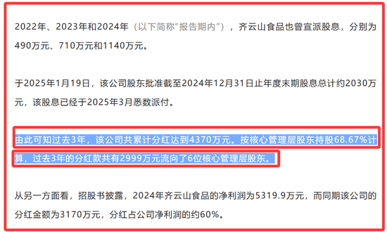 齊云山食品IPO：分紅4370萬，6位原國企身份董事分得近3000萬，員工社保欠繳，產能利用不足，產品單一