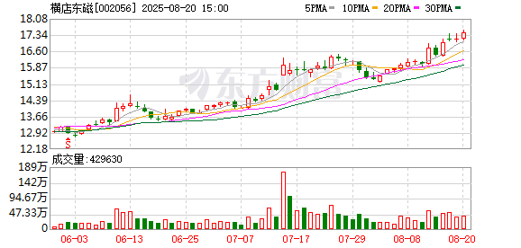 橫店東磁上半年凈利10.2億元，同比增長58.94%