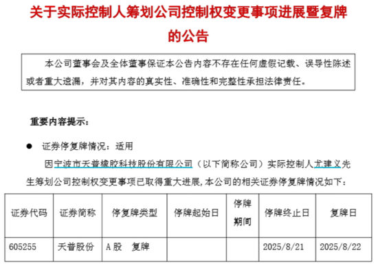 監管又出手！5連板牛股，605255緊急提示：短期漲幅較大，未來存在快速下跌風險